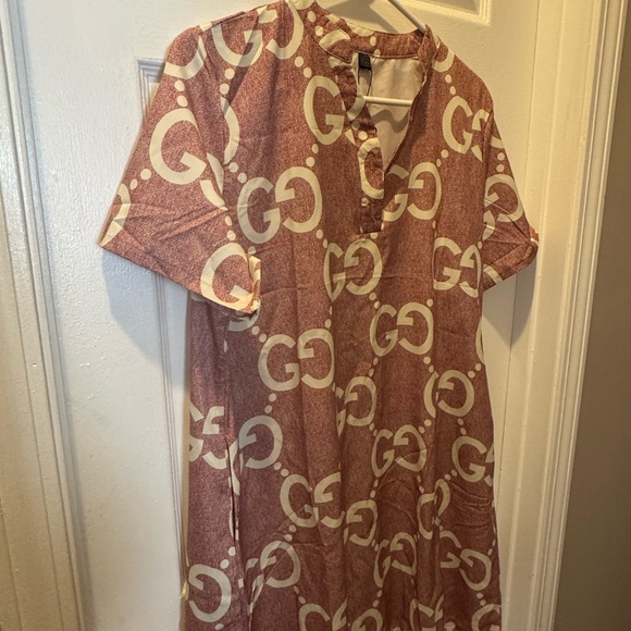Gucci Mauve Logo Print Dress - Picture 3 of 3